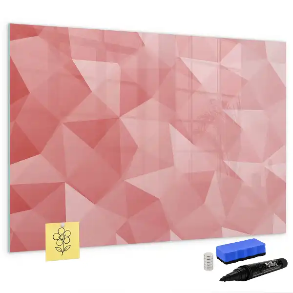 Quadro magnético para escrever estampa de abstração de triângulos