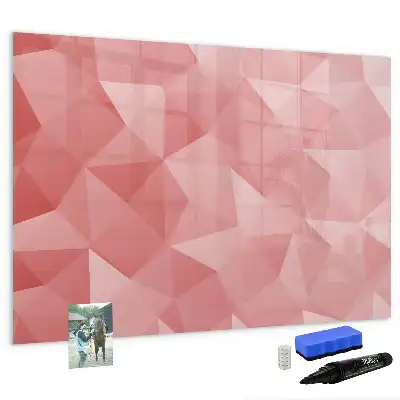 Quadro magnético para escrever estampa de abstração de triângulos