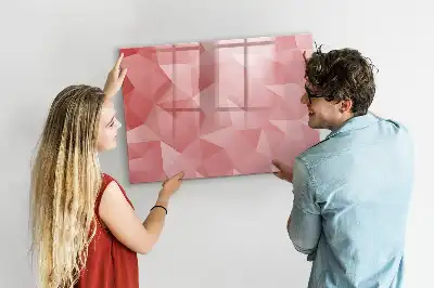 Quadro magnético para escrever estampa de abstração de triângulos