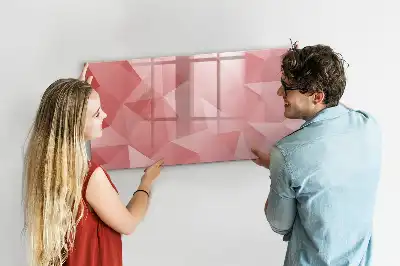 Quadro magnético para escrever estampa de abstração de triângulos