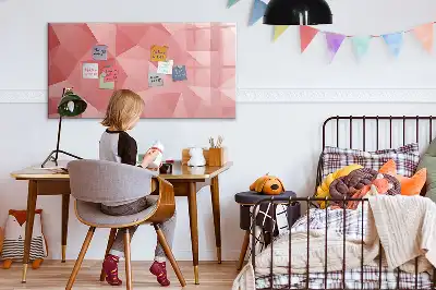 Quadro magnético para escrever estampa de abstração de triângulos