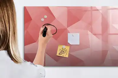 Quadro magnético para escrever estampa de abstração de triângulos