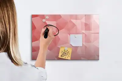 Quadro magnético para escrever estampa de abstração de triângulos