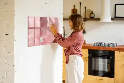 Quadro magnético para escrever estampa de abstração de triângulos