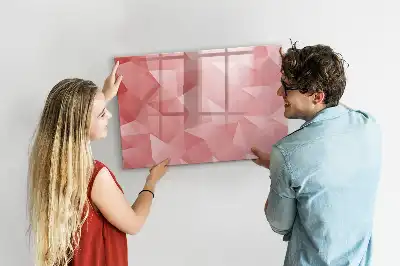 Quadro magnético para escrever estampa de abstração de triângulos