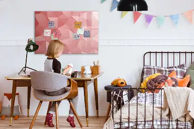 Quadro magnético para escrever estampa de abstração de triângulos