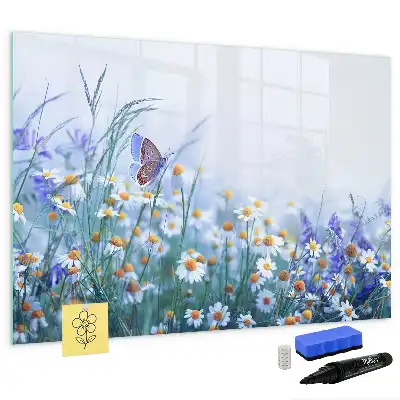 Quadro magnético para escrever estampa borboleta no prado