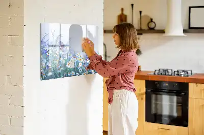 Quadro magnético para escrever estampa borboleta no prado