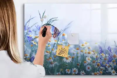 Quadro magnético para escrever estampa borboleta no prado