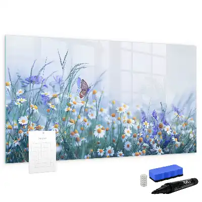 Quadro magnético para escrever estampa borboleta no prado