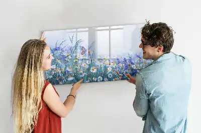 Quadro magnético para escrever estampa borboleta no prado