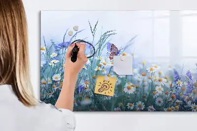 Quadro magnético para escrever estampa borboleta no prado