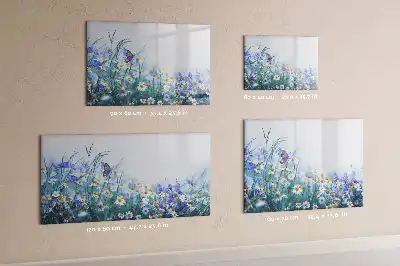 Quadro magnético para escrever estampa borboleta no prado