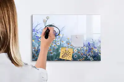 Quadro magnético para escrever estampa borboleta no prado