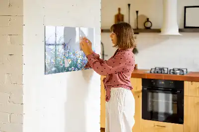 Quadro magnético para escrever estampa borboleta no prado