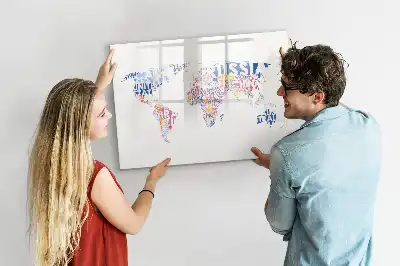 Quadro magnético para desenhar com mapa-múndi