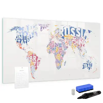 Quadro magnético para desenhar com mapa-múndi
