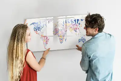 Quadro magnético para desenhar com mapa-múndi