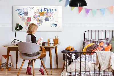 Quadro magnético para desenhar com mapa-múndi