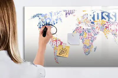 Quadro magnético para desenhar com mapa-múndi