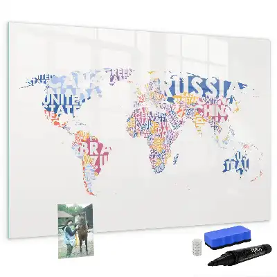 Quadro magnético para desenhar com mapa-múndi