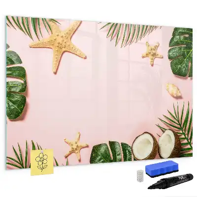 Quadro magnético para escrita estampa clima de verão