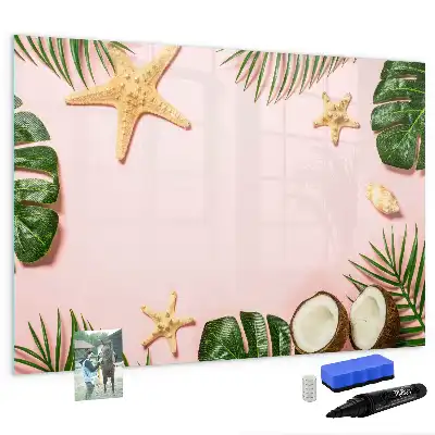 Quadro magnético para escrita estampa clima de verão