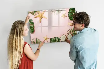 Quadro magnético para escrita estampa clima de verão