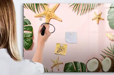 Quadro magnético para escrita estampa clima de verão