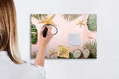 Quadro magnético para escrita estampa clima de verão