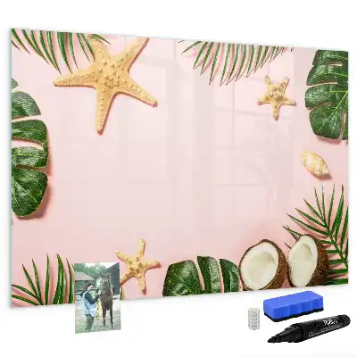 Quadro magnético para escrita estampa clima de verão