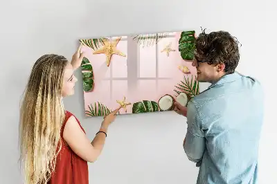 Quadro magnético para escrita estampa clima de verão
