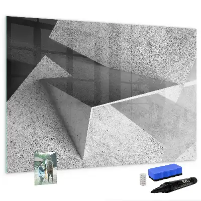 Quadro magnético para desenhar com estampa de abstração de triângulos