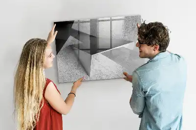 Quadro magnético para desenhar com estampa de abstração de triângulos