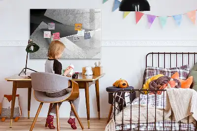 Quadro magnético para desenhar com estampa de abstração de triângulos