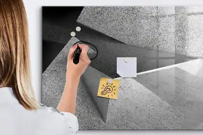 Quadro magnético para desenhar com estampa de abstração de triângulos