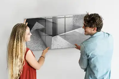 Quadro magnético para desenhar com estampa de abstração de triângulos