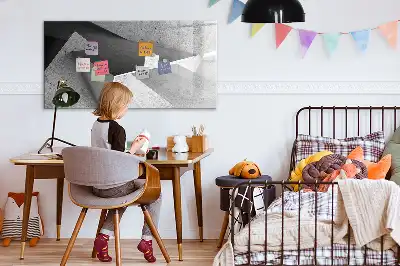 Quadro magnético para desenhar com estampa de abstração de triângulos