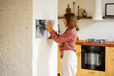 Quadro magnético para desenhar com estampa de abstração de triângulos