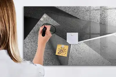 Quadro magnético para desenhar com estampa de abstração de triângulos
