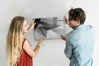 Quadro magnético para desenhar com estampa de abstração de triângulos
