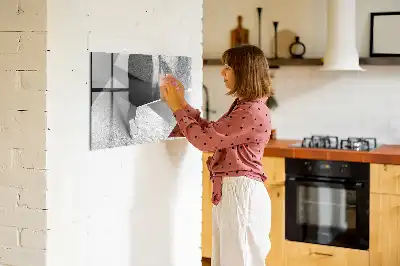 Quadro magnético para desenhar com estampa de abstração de triângulos