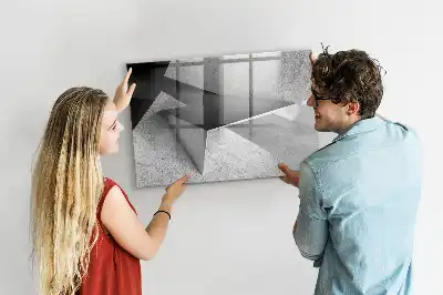 Quadro magnético para desenhar com estampa de abstração de triângulos
