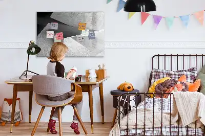 Quadro magnético para desenhar com estampa de abstração de triângulos