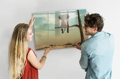 Quadro magnético para escrever estampa elefante na árvore