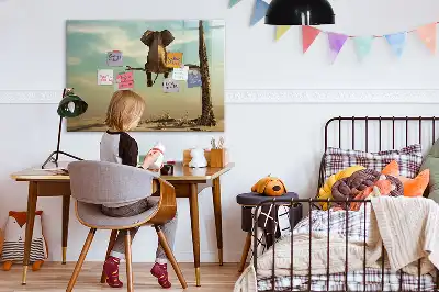 Quadro magnético para escrever estampa elefante na árvore