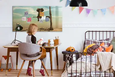 Quadro magnético para escrever estampa elefante na árvore