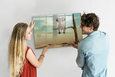 Quadro magnético para escrever estampa elefante na árvore