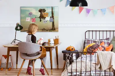 Quadro magnético para escrever estampa elefante na árvore