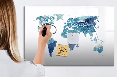 Mapa-múndi quadro magnético para escrever